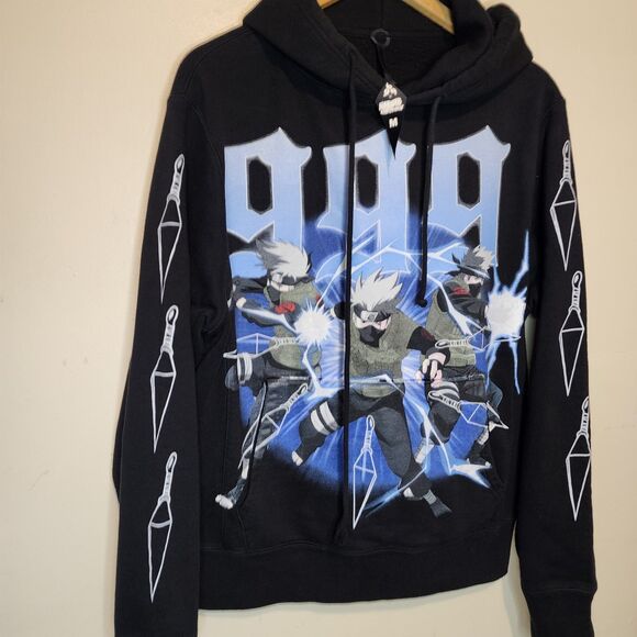 999 Club Naruto Shippuden Hoodie Sweatshirt Kakeshi Sensei Lightning Medium - Picture 6 of 12